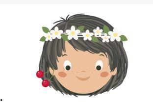 吃瓜少女创意插画